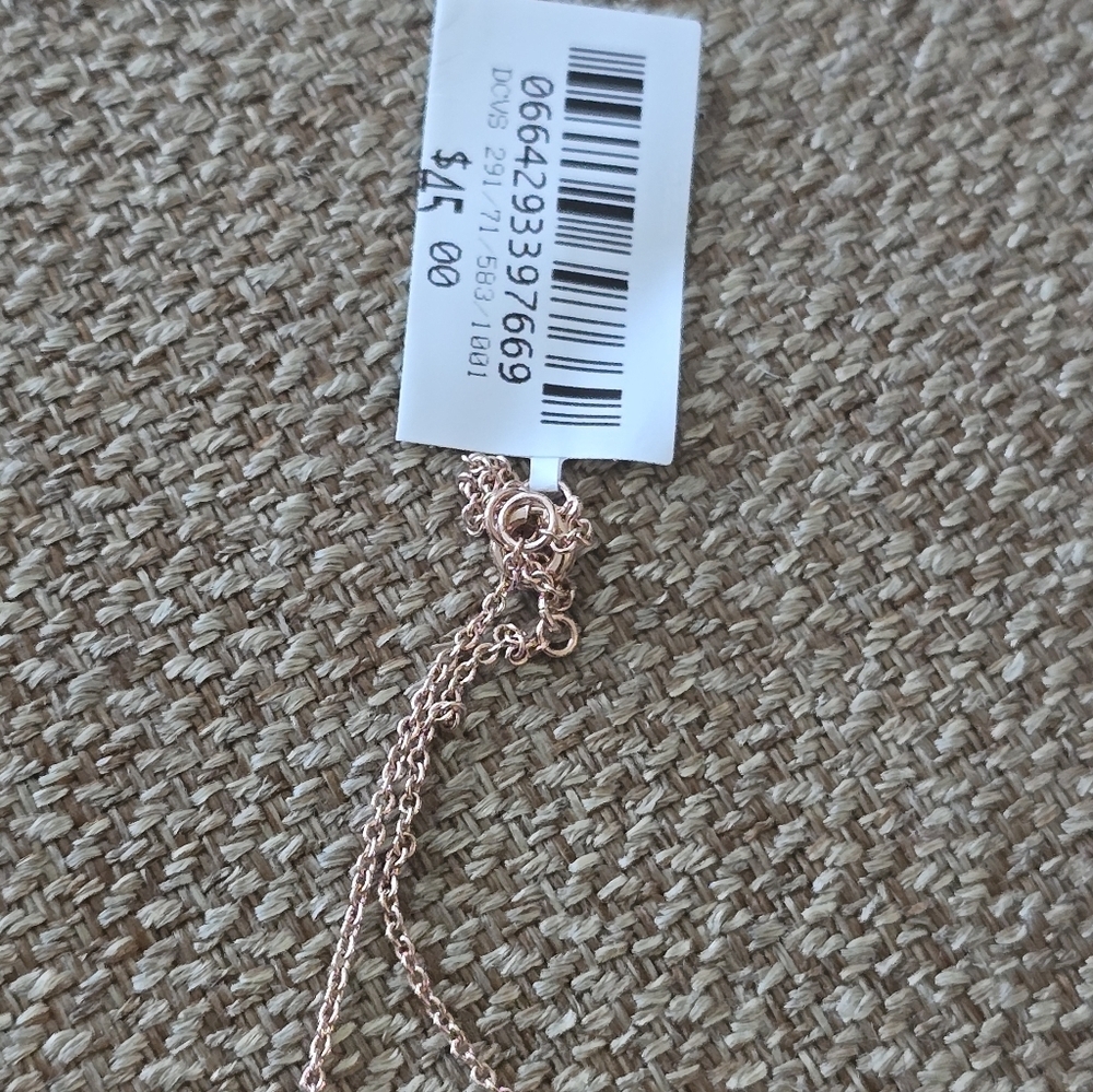 Macy's Rose Gold Necklace Clear Pendant New Women - Picture 6 of 8